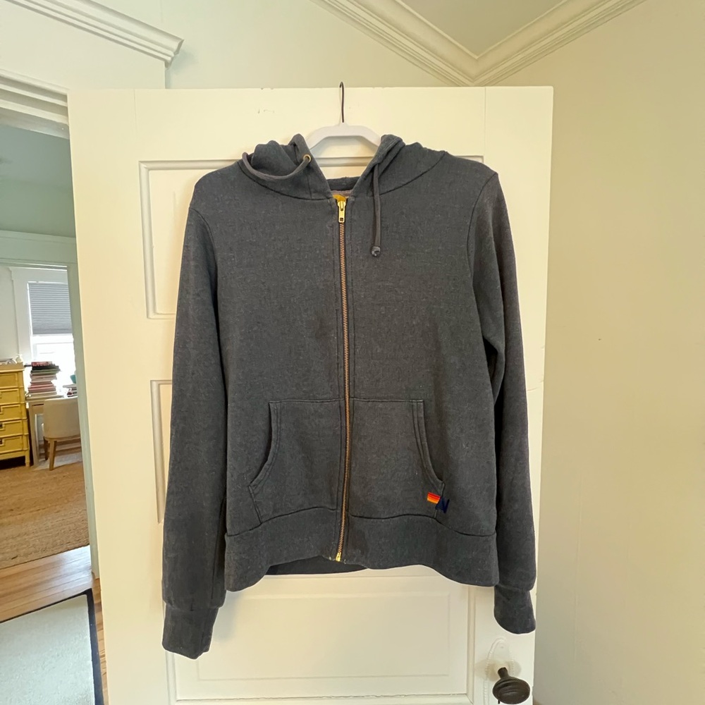 Aviator Nation Charcoal Zip-Up Hoodie